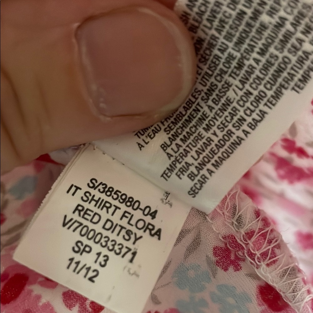 Old Navy Pink and White Floral Button Down Shirt - Picture 6 of 8